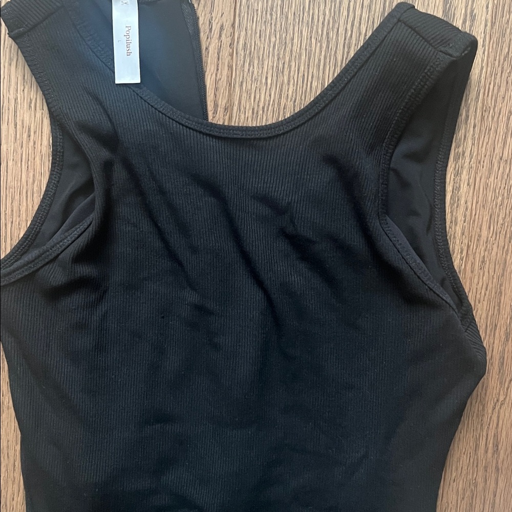 Popilush Elegant Black Sleeveless Dress - Picture 3 of 5
